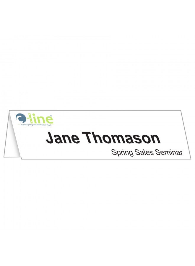 C-Line "C-Line Printer-Ready Scored Name Tent Cards, 11 x 4-1/4 Inches (Folded Size), 8-1/2"" x 11"" White Cardstock Sheets, Box of 50 (87517)", large  - Image 1