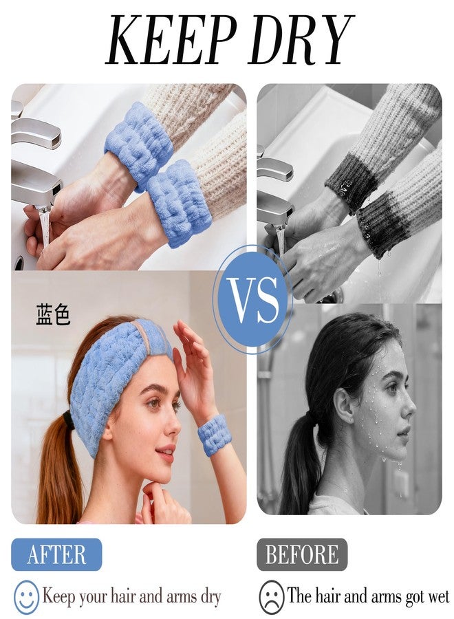 DiyJibb طقم ربطات شعر ديي جيب مكون من 9 قطع لغسل الوجه، طقم ربطات شعر للعناية بالبشرة، ربطات شعر للوجه للنساء والفتيات المراهقات لغسل الوجه، المكياج، الرياضة، اليوغا (مشمشي + أزرق + برتقالي وردي) - Image 5