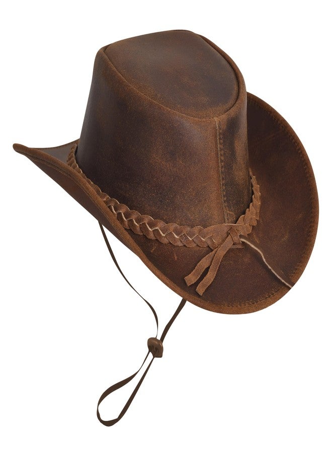 Strength Zones Leather Cowboy Hat for Men Women Lightweight Handcrafted Western Shapeable Wide Brim | Western Hats for Men (US, Alpha, Large, Reddish Gut) - Image 3