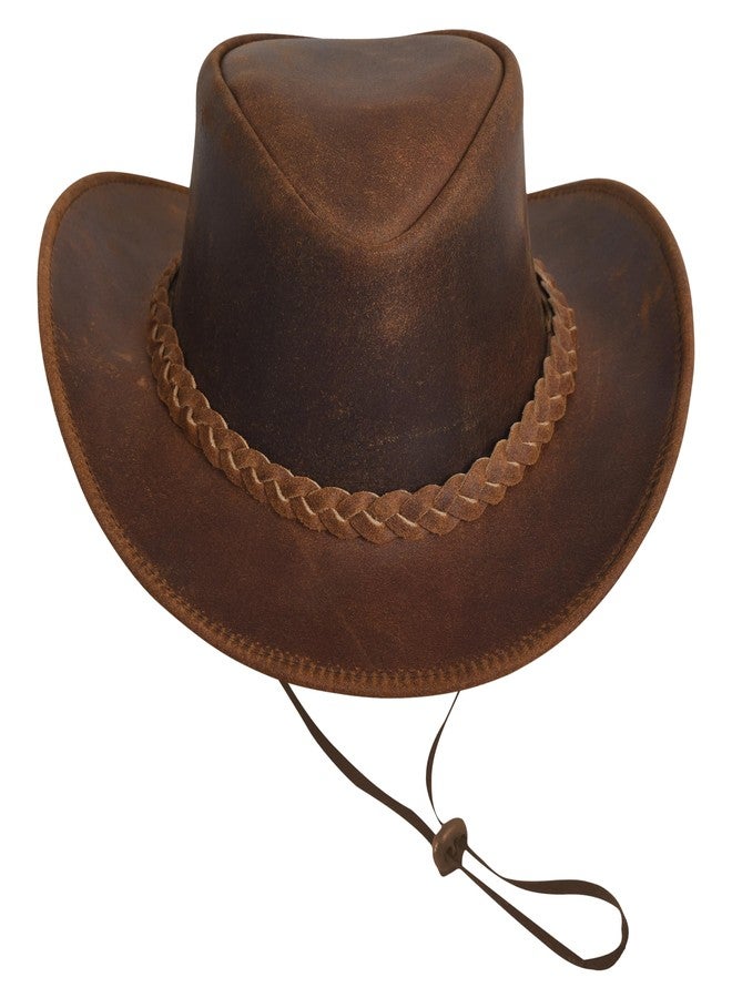 Strength Zones Leather Cowboy Hat for Men Women Lightweight Handcrafted Western Shapeable Wide Brim | Western Hats for Men (US, Alpha, Large, Reddish Gut) - Image 2