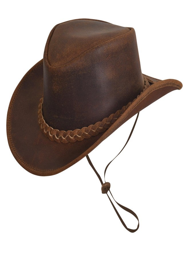 Strength Zones Leather Cowboy Hat for Men Women Lightweight Handcrafted Western Shapeable Wide Brim | Western Hats for Men (US, Alpha, Large, Reddish Gut) - Image 1