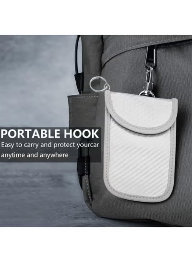 COYO 1PCS Car Faraday Bags for Key Fob, Carbon Firber Vehicle RFID Signal Blocking Key Fob Protector, Anti-Theft Auto Key Signal Shielding Protective Pouch, Universal for SUV, Sedan, Truck (Silver) - Image 3