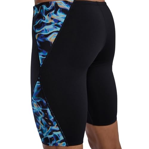 TYR Men's Durafast Elite Blade Splice Jammer Swimsuit, Blue/Energia, 28 - Image 5