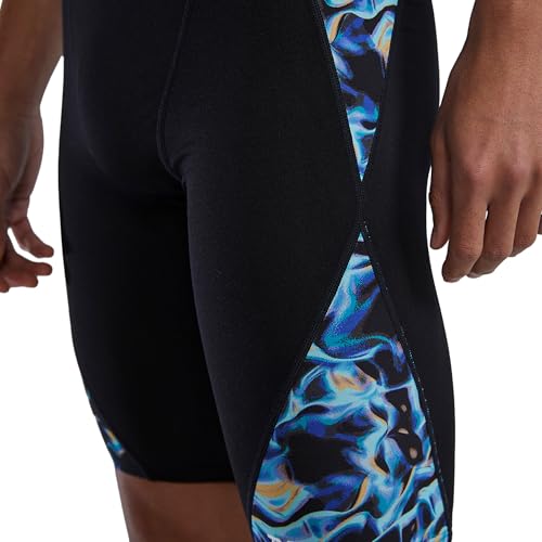 TYR Men's Durafast Elite Blade Splice Jammer Swimsuit, Blue/Energia, 28 - Image 3