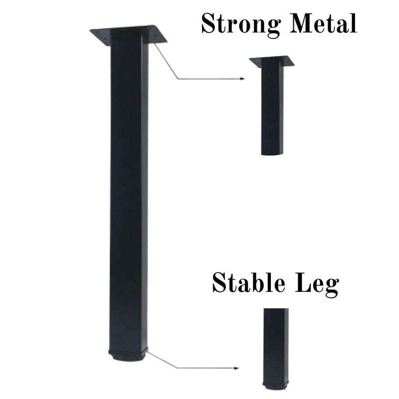 Ventuos Newtown 2 Ventuos Metal Table Legs 28 Inch Heavy Duty Square Tube Desk Legs for Coffee Table Dining Table Straight Shape Pack of 4 Black - Image 5