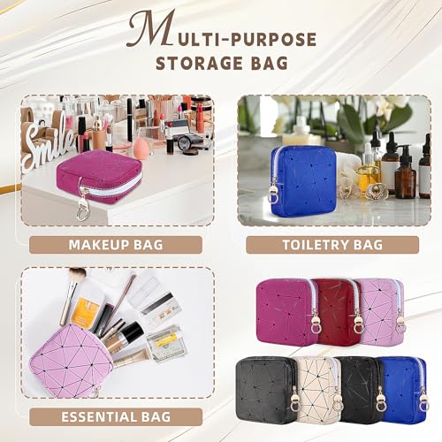 Playexen 4.5" Mini Makeup Bag, Black Small Cosmetics Bag for Purse, Portable Makeup Pouch with Zipper for Women Girls, Christmas/Birthday/Wedding/Party Gifts (Black, Small) - Image 5