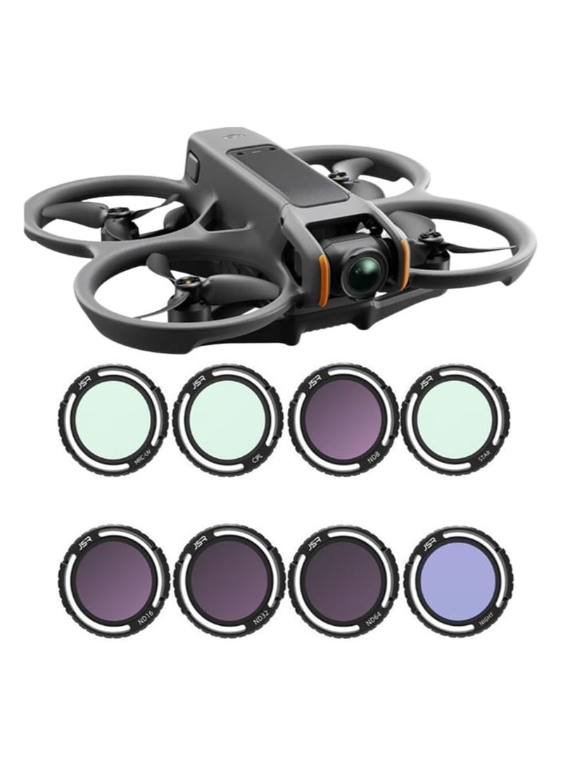DJI Avata 2 Drone Lens Filter Set - Waterproof, Anti-Whiteout, UV-Blocking (UV+CPL+ND8 16 32 64 + Night + Star) for Reducing Glare in Bright Daylight. - Image 1