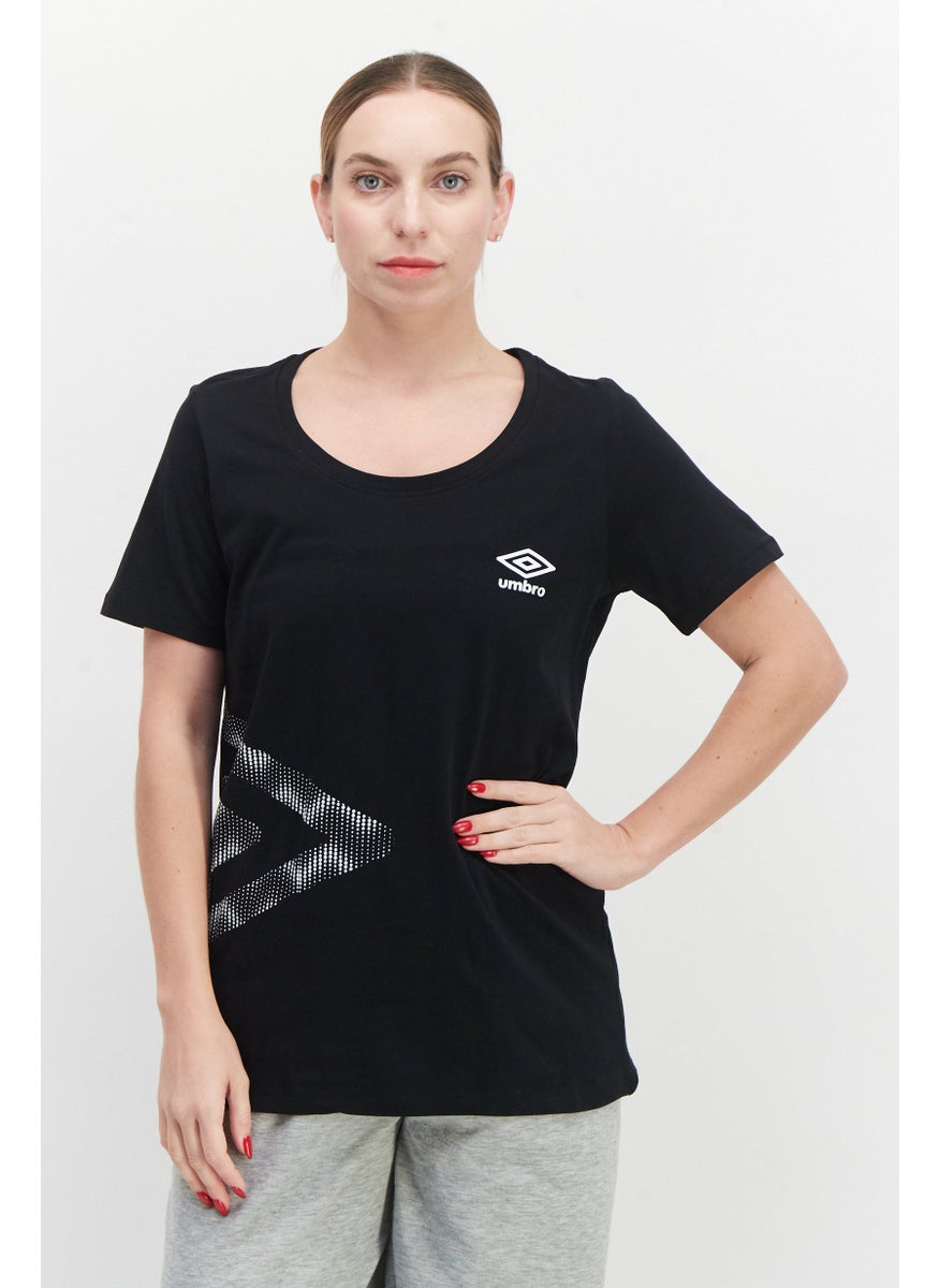umbro Women Sportswear Fit Short Sleeve Outdoor T-Shirt, Black  - Image 1