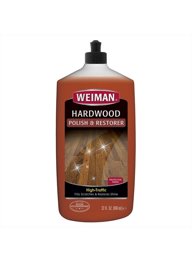 Weiman مُنظف ومُرمم الأرضيات الخشبية - 32 أونصة - للأرضيات الخشبية ذات الحركة العالية، لمعان طبيعي، يزيل الخدوش، يترك طبقة واقية، قد يختلف التعبئة - Image 1