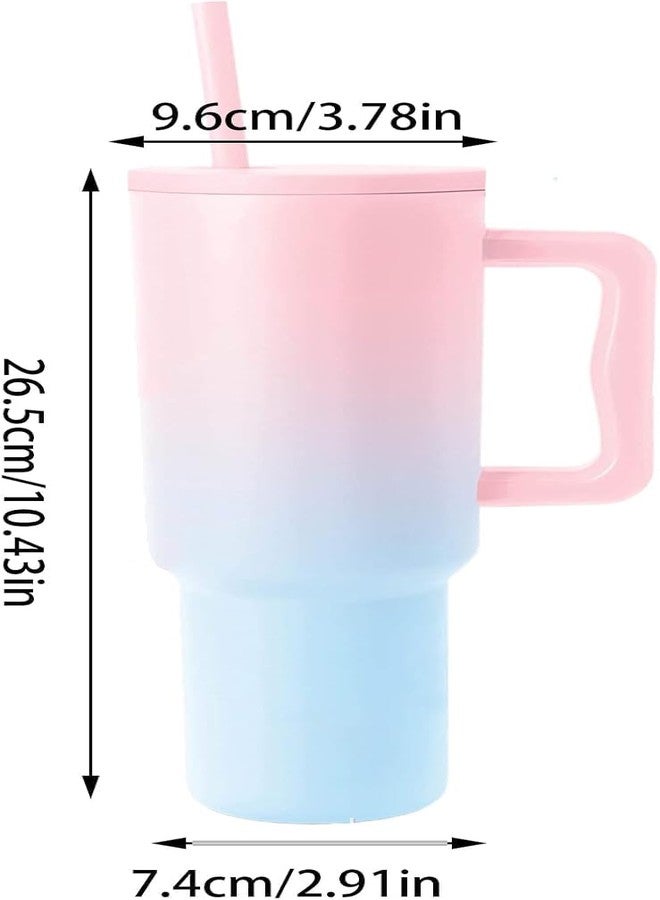 KRIVAZ Stainless Steel Insulated Tumbler with Lid & Straw, 100% Leakproof Double Wall Tumblers with Handle, Hot & Cold Drink Sipper for Office,Gym & Outdoors 1200ml Tumbler (Candy + Black Mugs) - Image 2