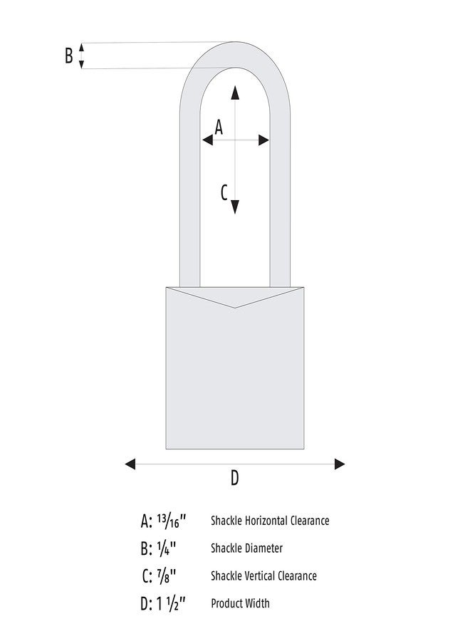 ABUS 55MB/40HB63 Brass Lock with 2 Keys for Outdoor, Storage, Gate, 1.5in (38mm) Wide, Long Shackle, Keyed Different - Image 2