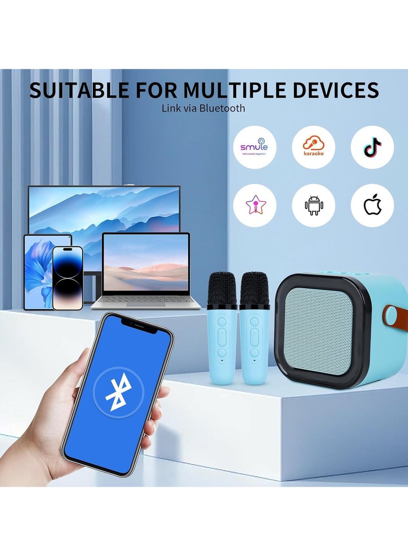 K12 Portable Kids Karaoke Bluetooth Speaker Dual Microphone Audio Integrated Microphone Home Children Karaoke Wireless Bluetooth Speaker - Image 3