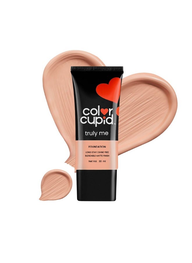Color Cupid Color Cupid Truly Me Liquid Foundation | High Coverage, Easy Blend | Everyday Comfort, Longwear, Second skin finish | Triple power of Niacinamide, Ceramides and Hyaluronic Acid | Cappuccino | 30ml  - Image 1