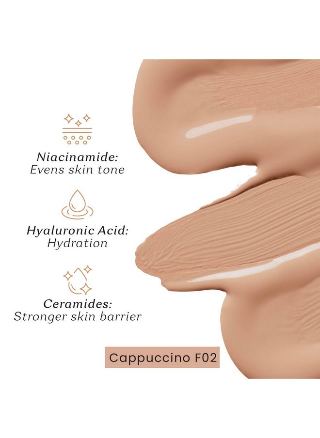 Color Cupid Color Cupid Truly Me Liquid Foundation | High Coverage, Easy Blend | Everyday Comfort, Longwear, Second skin finish | Triple power of Niacinamide, Ceramides and Hyaluronic Acid | Cappuccino | 30ml  - Image 5