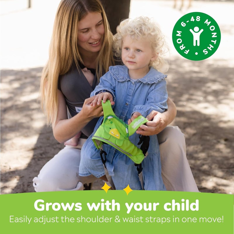 Trunki Toddler Leash  Fuss Free Toddler Walking Reins  Kids Safety Harness  Baby Leash for Kids  Dudley Dinosaur Green - Image 4