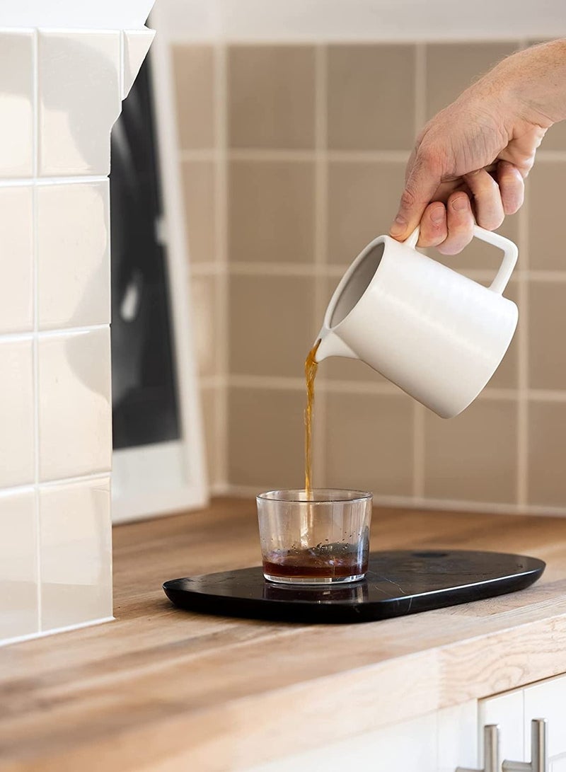 Ceramic Pour Over Coffee Maker V60 Dripper Decanter Hand Brewer Durable Carafe and Cone Funnel Drip with Black Filter Pot 1-2 Cup Black/White
