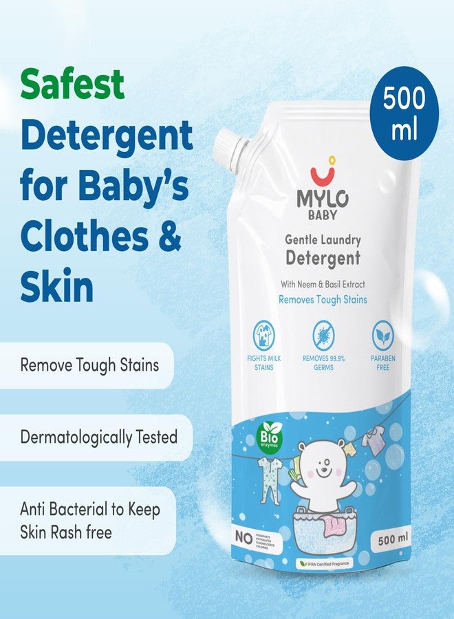 Mylo Baby Detergent Liquid For Clothes | Anti - Bacterial | No Harmful Chemicals, No Allergens & No Artificial Colours (500 ml (Pack of 1)) - Image 2