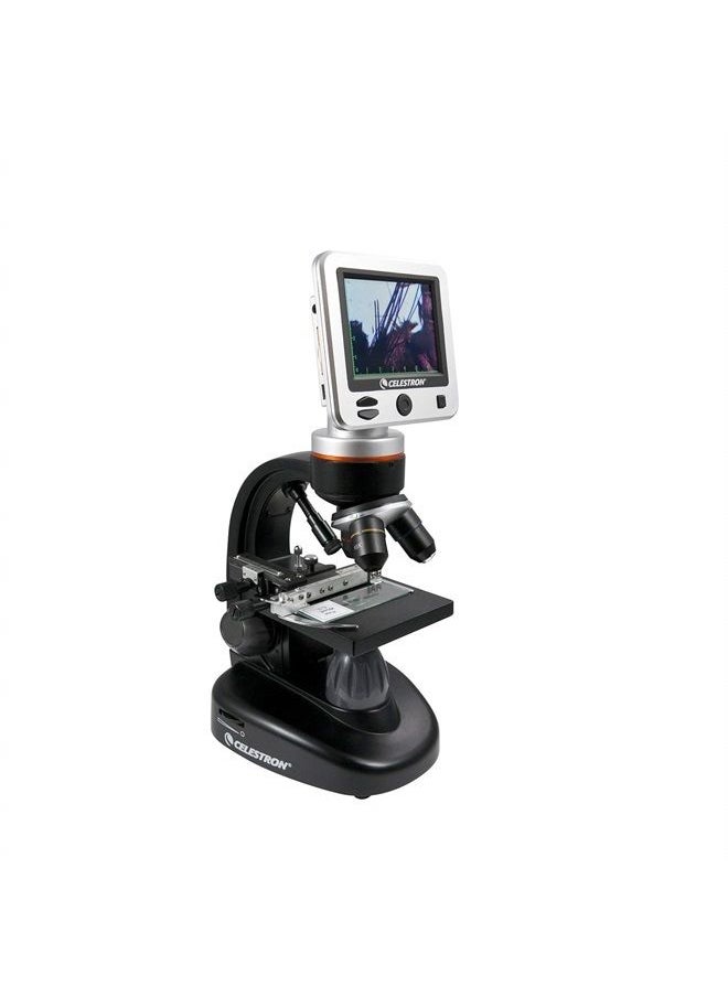Celestron – LCD Digital Microscope II – Biological Microscope with a Built-In 5MP Digital Camera – Adjustable Mechanical Stage –Carrying Case and 1GB Micro SD Card  - Image 1