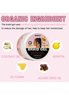 Goiple 150g Braid Gel with Extra Hold, High Shine for Twists, Locs, Braids & Edge Control - Smooths Frizz, Long-Lasting for Locks, Cornrows 5.3oz (Strawberry Flover)  - Image 2