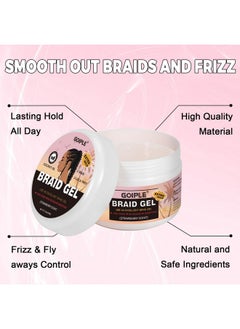 Goiple 150g Braid Gel with Extra Hold, High Shine for Twists, Locs, Braids & Edge Control - Smooths Frizz, Long-Lasting for Locks, Cornrows 5.3oz (Strawberry Flover)  - Image 3
