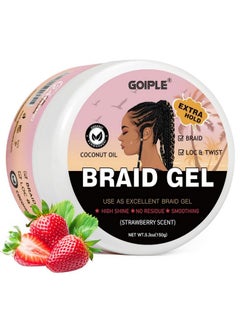 Goiple 150g Braid Gel with Extra Hold, High Shine for Twists, Locs, Braids & Edge Control - Smooths Frizz, Long-Lasting for Locks, Cornrows 5.3oz (Strawberry Flover)  - Image 1