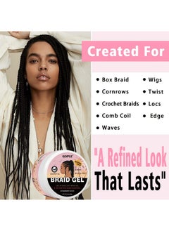 Goiple 150g Braid Gel with Extra Hold, High Shine for Twists, Locs, Braids & Edge Control - Smooths Frizz, Long-Lasting for Locks, Cornrows 5.3oz (Strawberry Flover)  - Image 4