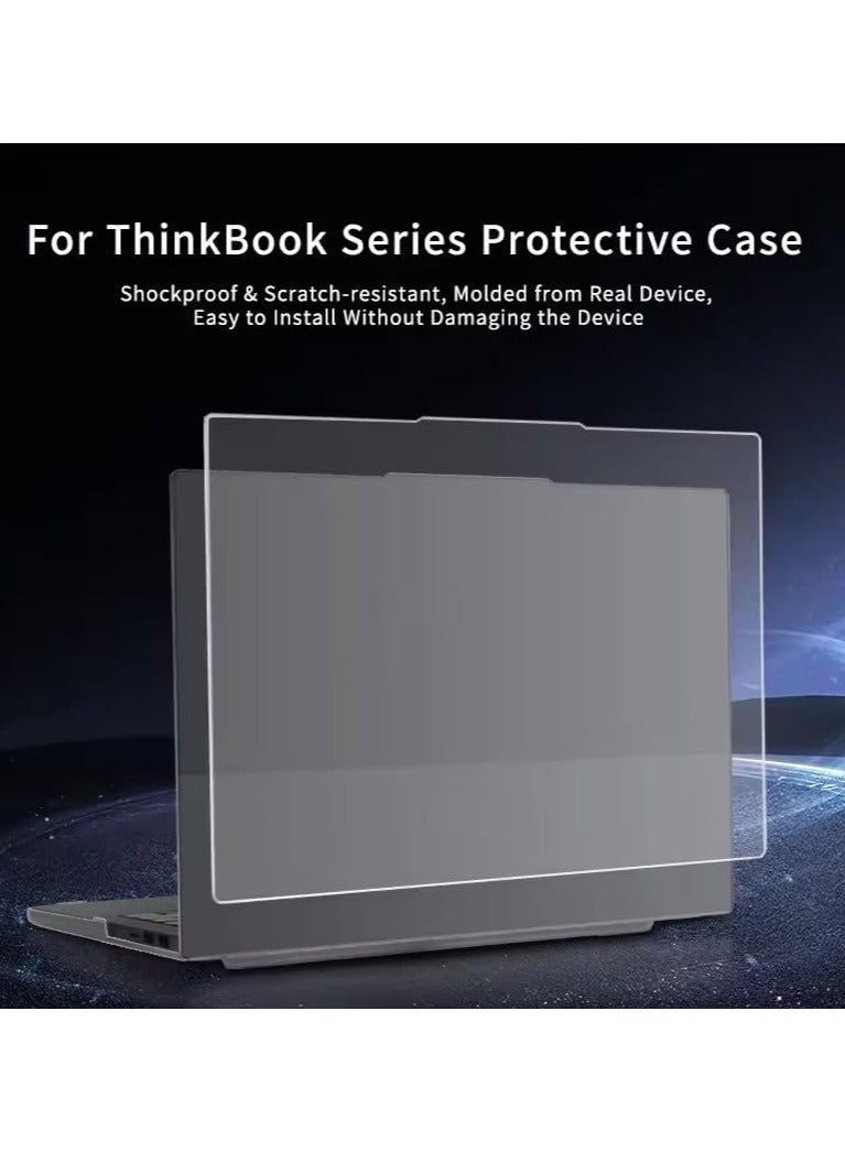 حقيبة حماية للأجهزة المحمولة متوافقة مع لاب توب Lenovo ThinkBook 14 G8 IRL 2025 مقاس 14 بوصة. تصميم شفاف فائق النحافة بغطاء علوي وسفلي مقاوم للبصمات يوفر حماية كاملة للجهاز. - Image 2