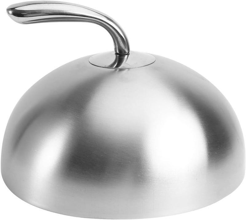Stainless Steel Food Protector Cover 26cm round Steak Dome with Handle, Oil-resistant Protective Food Cover for Home Kitchen and Restaurant Use - Image 1