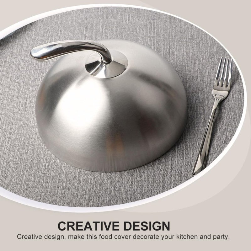 Stainless Steel Food Protector Cover 26cm round Steak Dome with Handle, Oil-resistant Protective Food Cover for Home Kitchen and Restaurant Use - Image 4