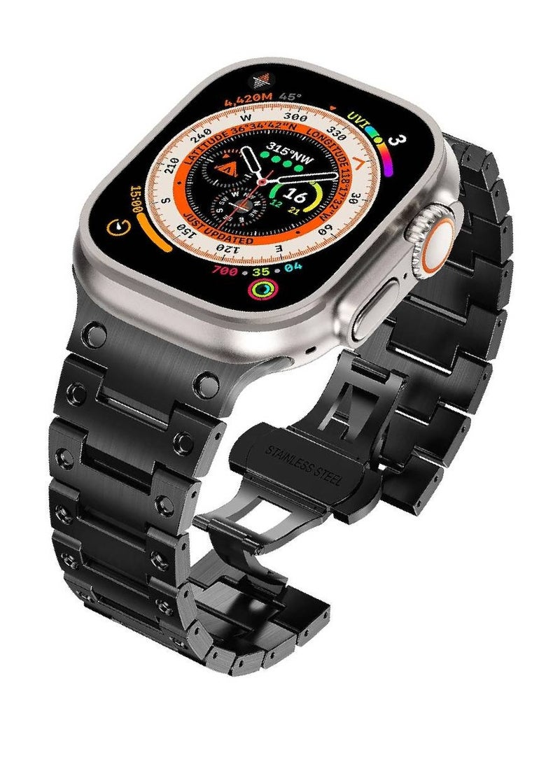 ZOOMEE - Replacement Stainless Steel Metal Band For Apple Watch Ultra / Ultra 2 49mm Black - Image 1