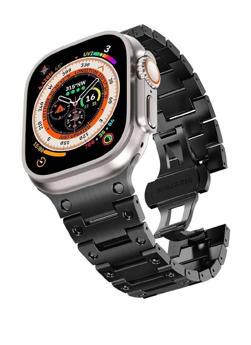 ZOOMEE - Replacement Stainless Steel Metal Band For Apple Watch Ultra / Ultra 2 49mm Black - Image 1