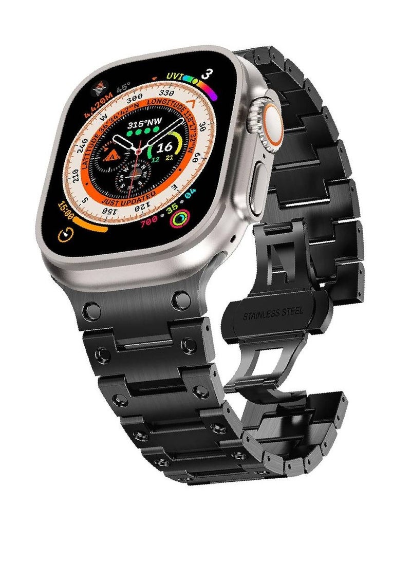 ZOOMEE - Replacement Stainless Steel Metal Band For Apple Watch Ultra / Ultra 2 49mm Black - Image 1