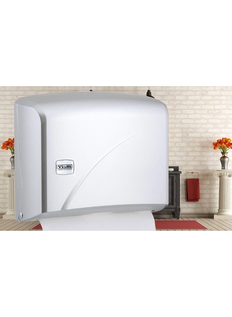 Vialli K1M Z-Fold Paper Towel Dispenser Metallic-Capacity 200 Papers  - Image 1