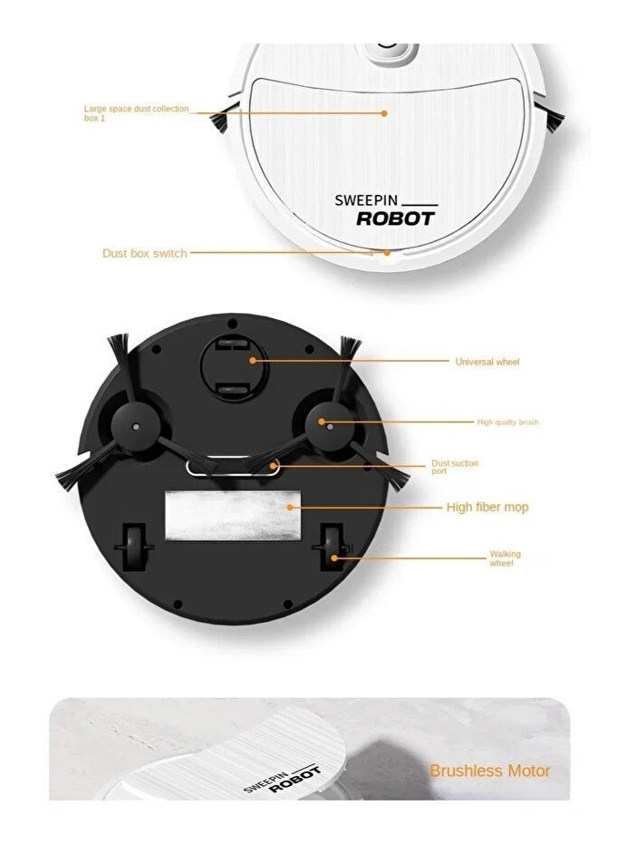 Macon 3-in-1 Smart Robot Vacuum Cleaner (Black) - Sweeping, Vacuuming, and Mopping Machine - Image 5
