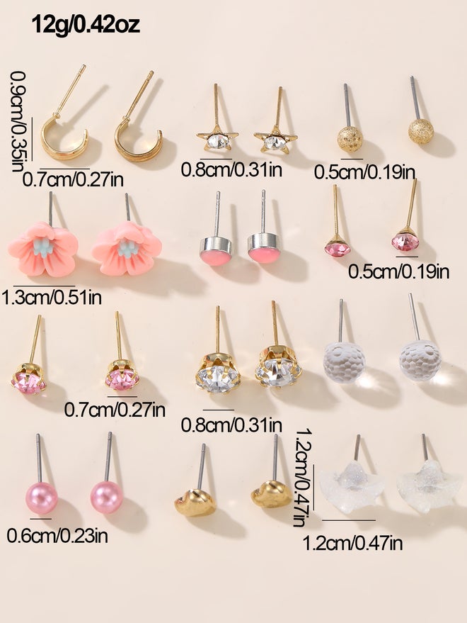 تايك تو طقم أقراط متنوعة من اثنتي عشرة قطعة - Image 5