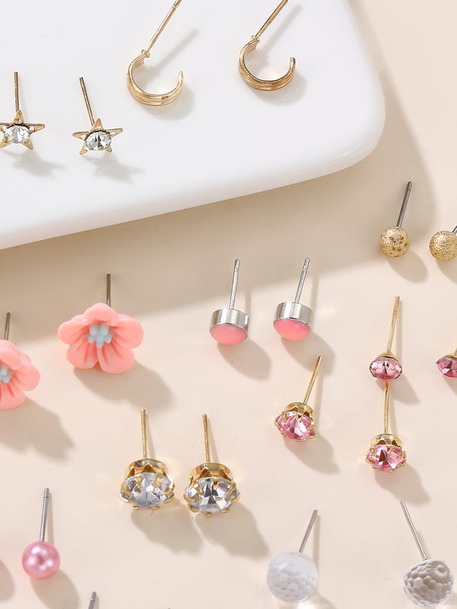 تايك تو طقم أقراط متنوعة من اثنتي عشرة قطعة - Image 4