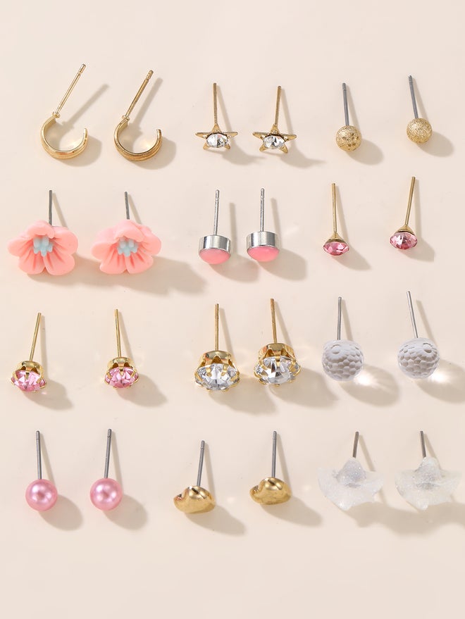 تايك تو طقم أقراط متنوعة من اثنتي عشرة قطعة - Image 3