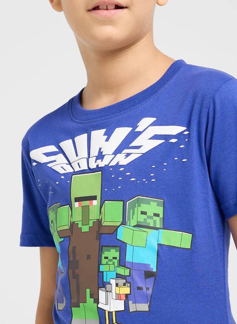 ماين كرافت MINECRAFT Boys Printed T-shirt
