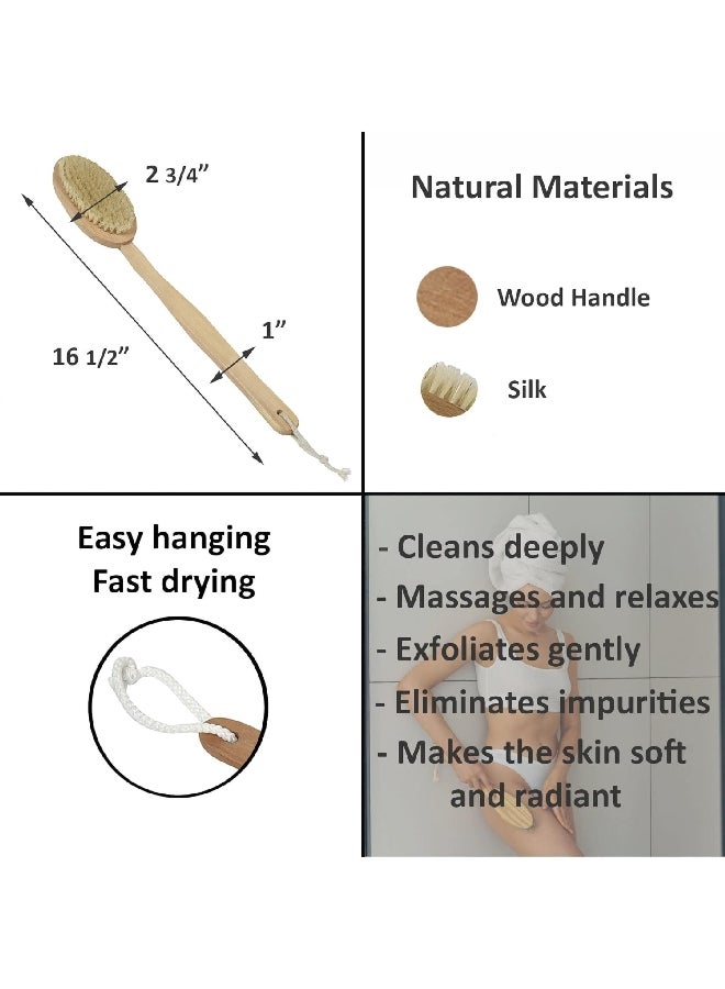 تيندانس إ فرشاة الجسم بشعيرات الحرير الطبيعية للعناية الصحية مع مقبض خشبي باللون البيج      4.5 × 3.5 × 18.49 سم 75520104 - Image 3