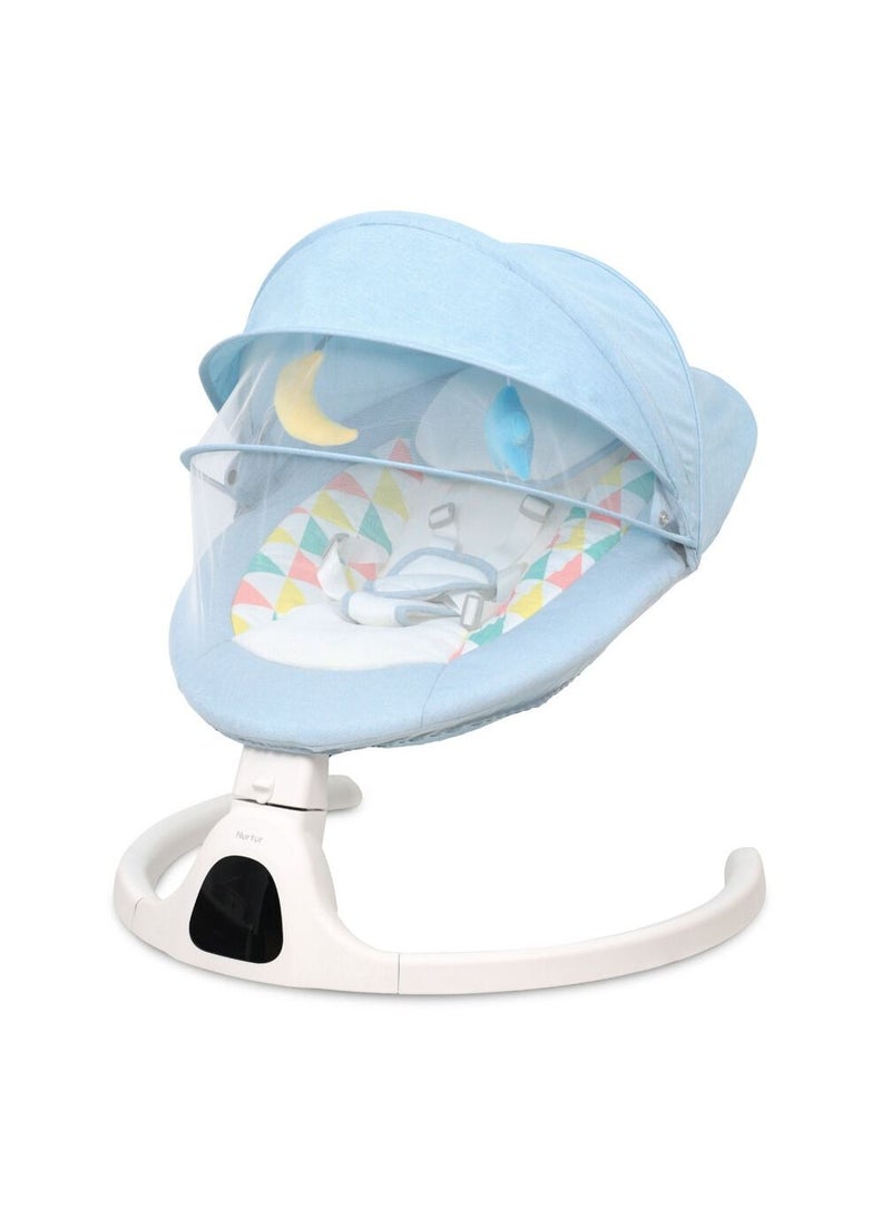 Nurtur Automatic Baby Swing Chair Multiple Swing Motion ynamic detection function Timer setting Blue - Image 1