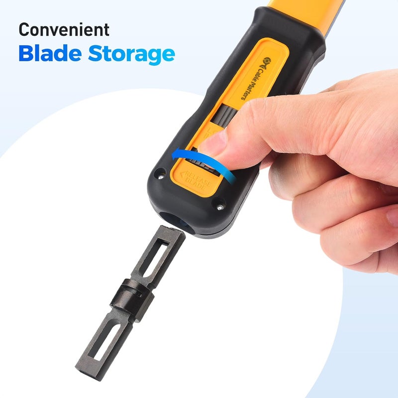 CableMatters Punch Down Tool with 110 & 66 Blade, RJ45 Ethernet Punch Tool, Keystone Punchdown Device for Cat 8/7/6A, Cat 6, Cat5e/5 Network - Image 3