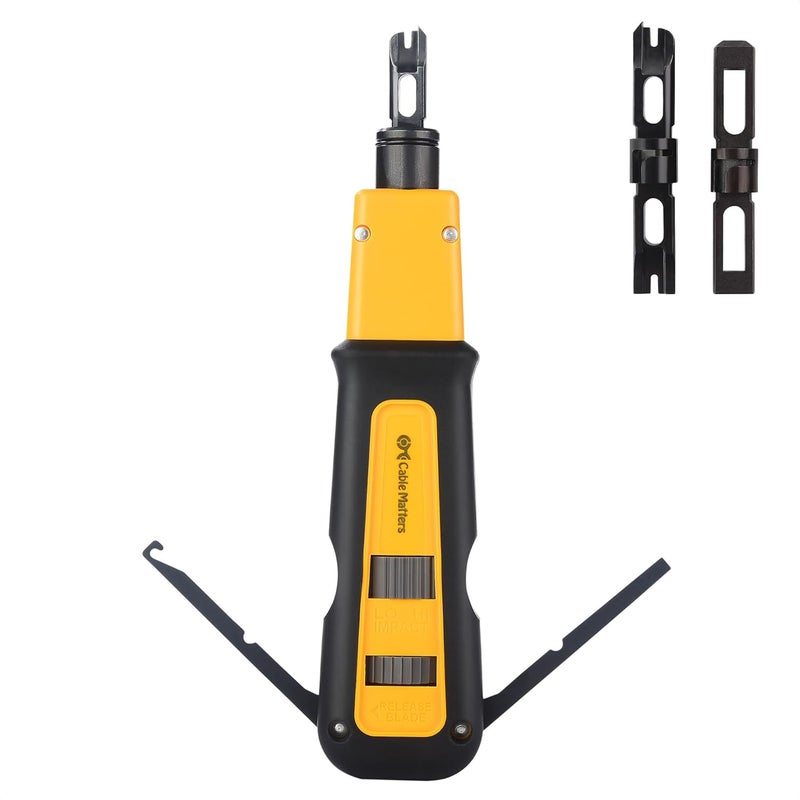 CableMatters Punch Down Tool with 110 & 66 Blade, RJ45 Ethernet Punch Tool, Keystone Punchdown Device for Cat 8/7/6A, Cat 6, Cat5e/5 Network - Image 1