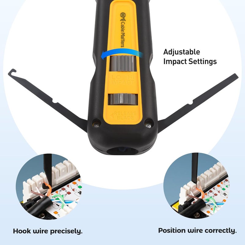CableMatters Punch Down Tool with 110 & 66 Blade, RJ45 Ethernet Punch Tool, Keystone Punchdown Device for Cat 8/7/6A, Cat 6, Cat5e/5 Network - Image 5