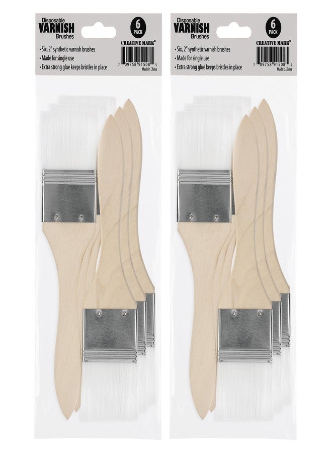 Creative Mark Disposable Varnish Brush 12 Pack - Single-Use Disposable Brushes for Varnish, Most Paints, Gesso, & More - Image 4