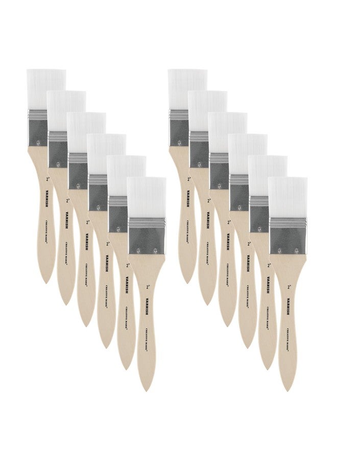 Creative Mark Disposable Varnish Brush 12 Pack - Single-Use Disposable Brushes for Varnish, Most Paints, Gesso, & More - Image 1