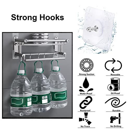 AIERSA Screw Free Sticker,Adhesive Hooks Heavy Duty,Wall Hooks for Hanging,Seamless Screws for Wall Mount,2 in 1 Reusable for Kitchen,Bathroom,Home,Office(7 Pcs, 16mm) - Image 5