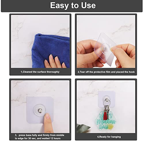 AIERSA Screw Free Sticker,Adhesive Hooks Heavy Duty,Wall Hooks for Hanging,Seamless Screws for Wall Mount,2 in 1 Reusable for Kitchen,Bathroom,Home,Office(7 Pcs, 16mm) - Image 4