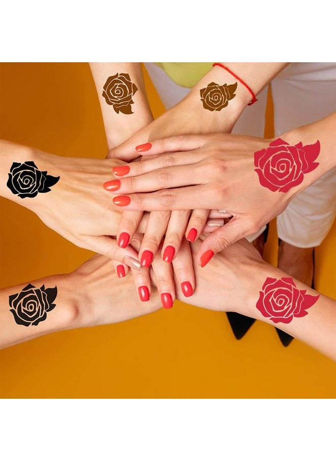 Yomagine - Temporary Tattoos Kit, Semi Permanent Tattoo Ink, DIY Fake Freckles Temporary Tattoos for Women Men Kids, Summer Trend Freehand Ink with 59 Pcs Tattoo Stencils, Jagua Gel - Full Kit 5 Bottles - Image 1