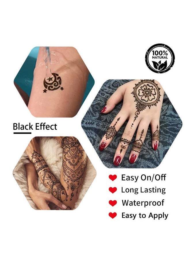 Yomagine - Temporary Tattoos Kit, Semi Permanent Tattoo Ink, DIY Fake Freckles Temporary Tattoos for Women Men Kids, Summer Trend Freehand Ink with 59 Pcs Tattoo Stencils, Jagua Gel - Full Kit 5 Bottles - Image 1