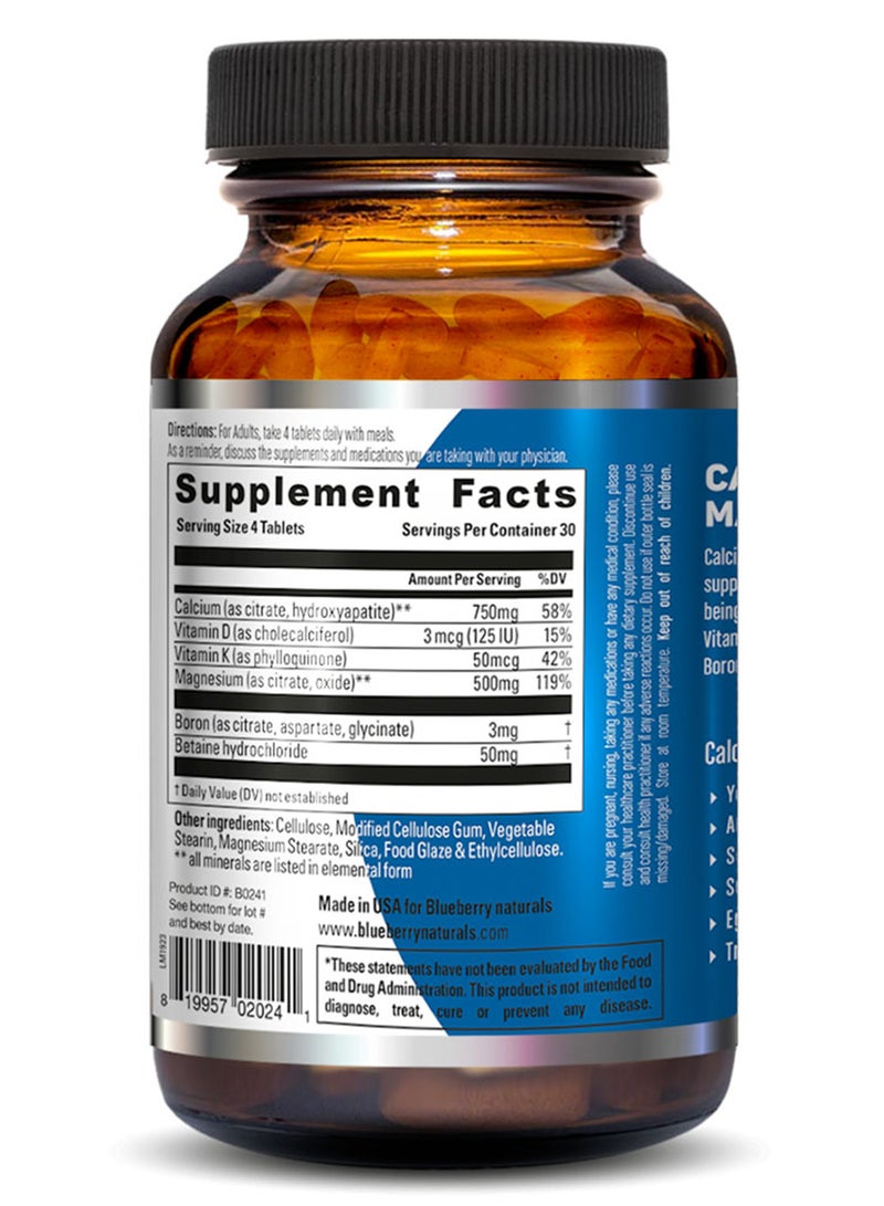 blueberry NATURALS Naturals Calcium Magnesium Citrate Tablets 120'S B0241 - Image 2